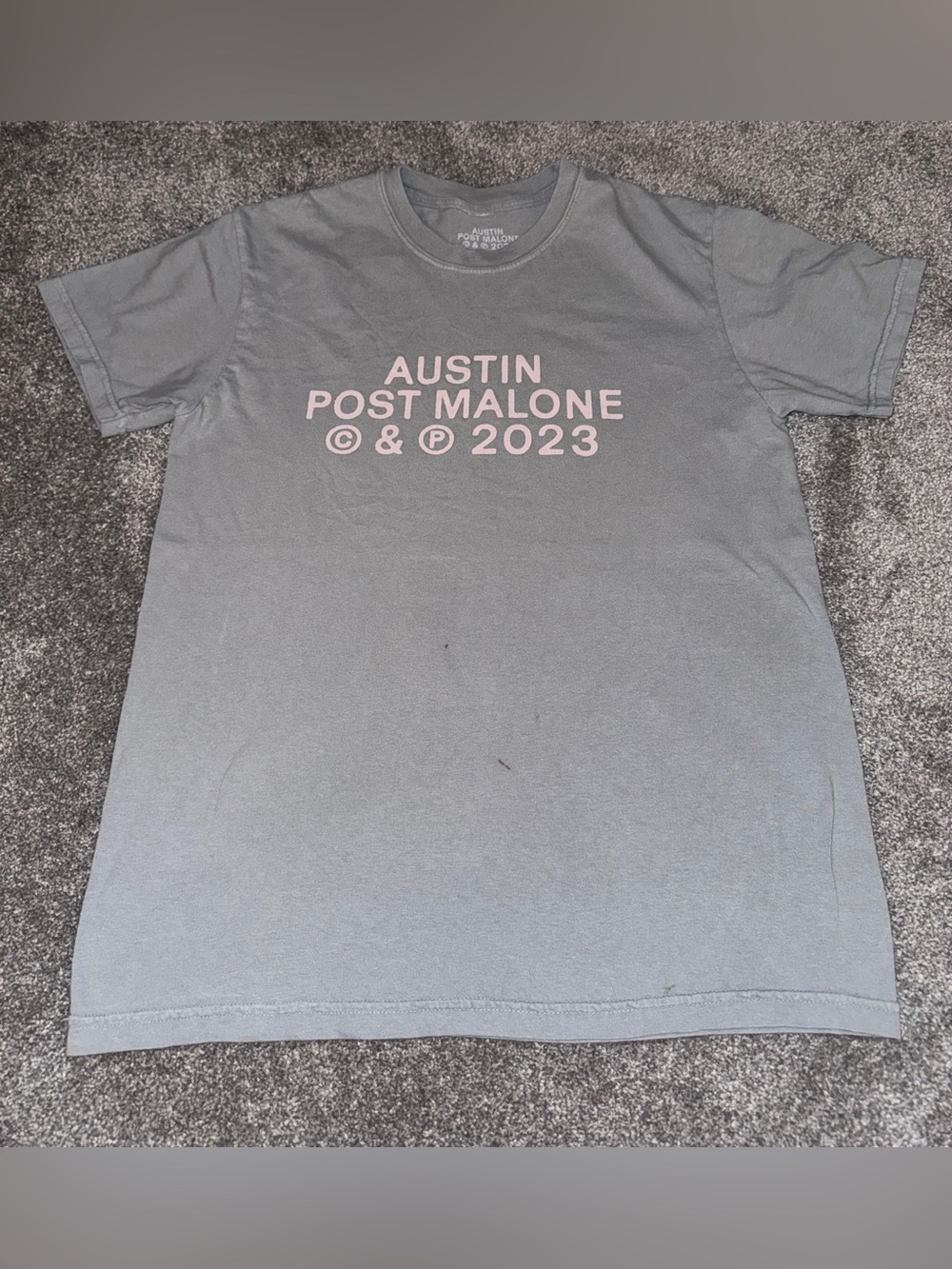 Post Malone Austin 2023 Tour Original Gray Graphic T-Shirt, Size M